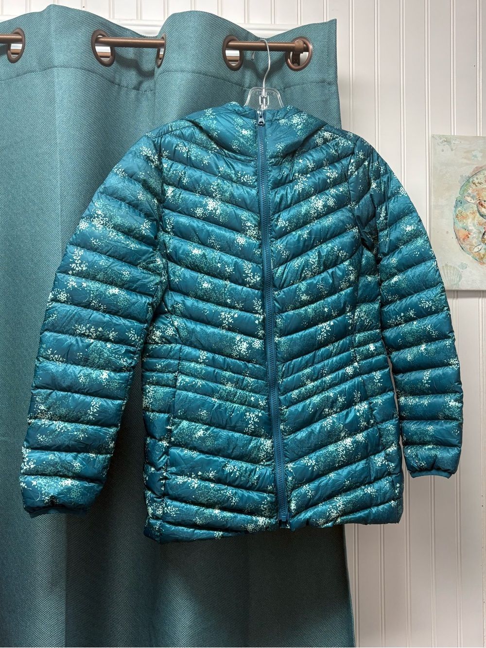 NET Land’s End Hyper Dry 800 Puffer Jacket in Blue Size XS